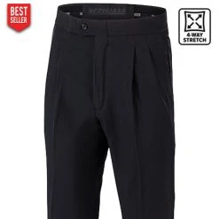 Smitty Apparel CO. Smitty 4-Way Stretch Tapered Fit Pleated Referee Pants